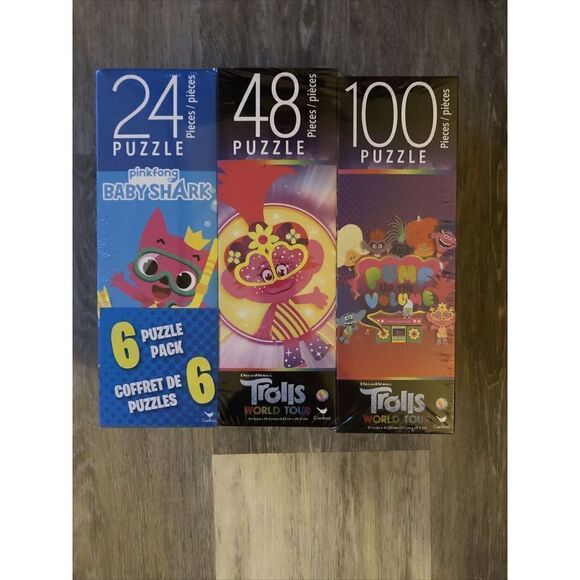 NiB-Kids Puzzle 6 Pack 24-100 Pieces. Trolls, Paw Patrol And More. - Picture 2 of 4